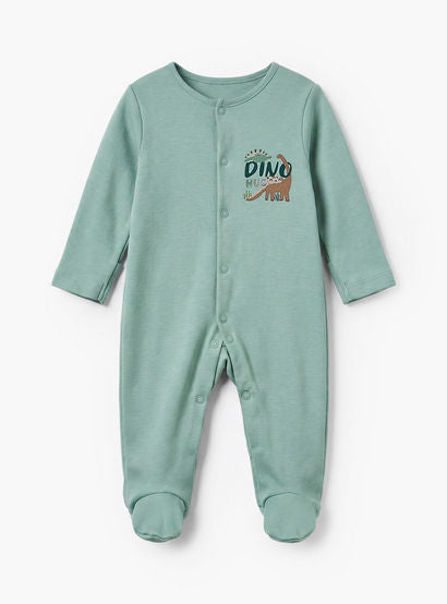 Pack of 3 Juniors Cotton Crew Neck Long Sleeves Sleepsuit with Dinosaur Print-baby-boys-clothing-nightwear-sleepsuits-image-3