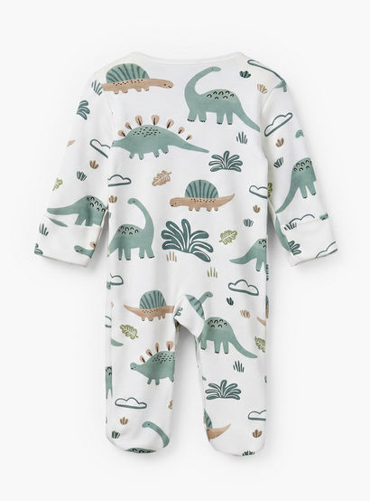 Pack of 3 Juniors Cotton Crew Neck Long Sleeves Sleepsuit with Dinosaur Print-baby-boys-clothing-nightwear-sleepsuits-image-6