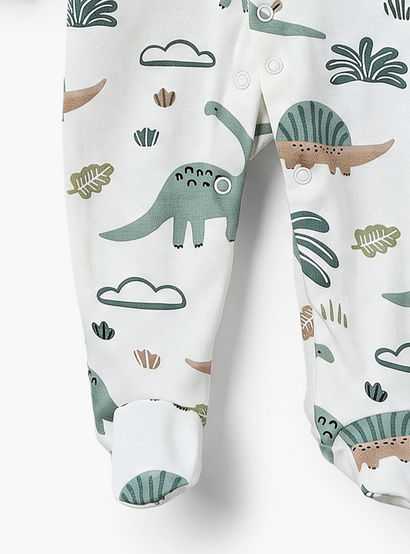 Pack of 3 Juniors Cotton Crew Neck Long Sleeves Sleepsuit with Dinosaur Print-baby-boys-clothing-nightwear-sleepsuits-image-8