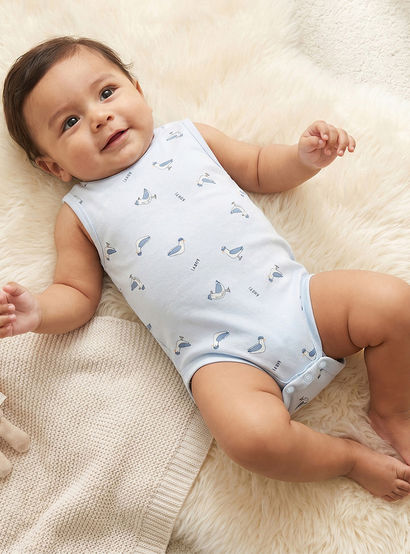 Pack of 5 Juniors Crew Neck Sleeveless Bodysuit with Assorted Print-baby-boys-clothing-bodysuits-image-2