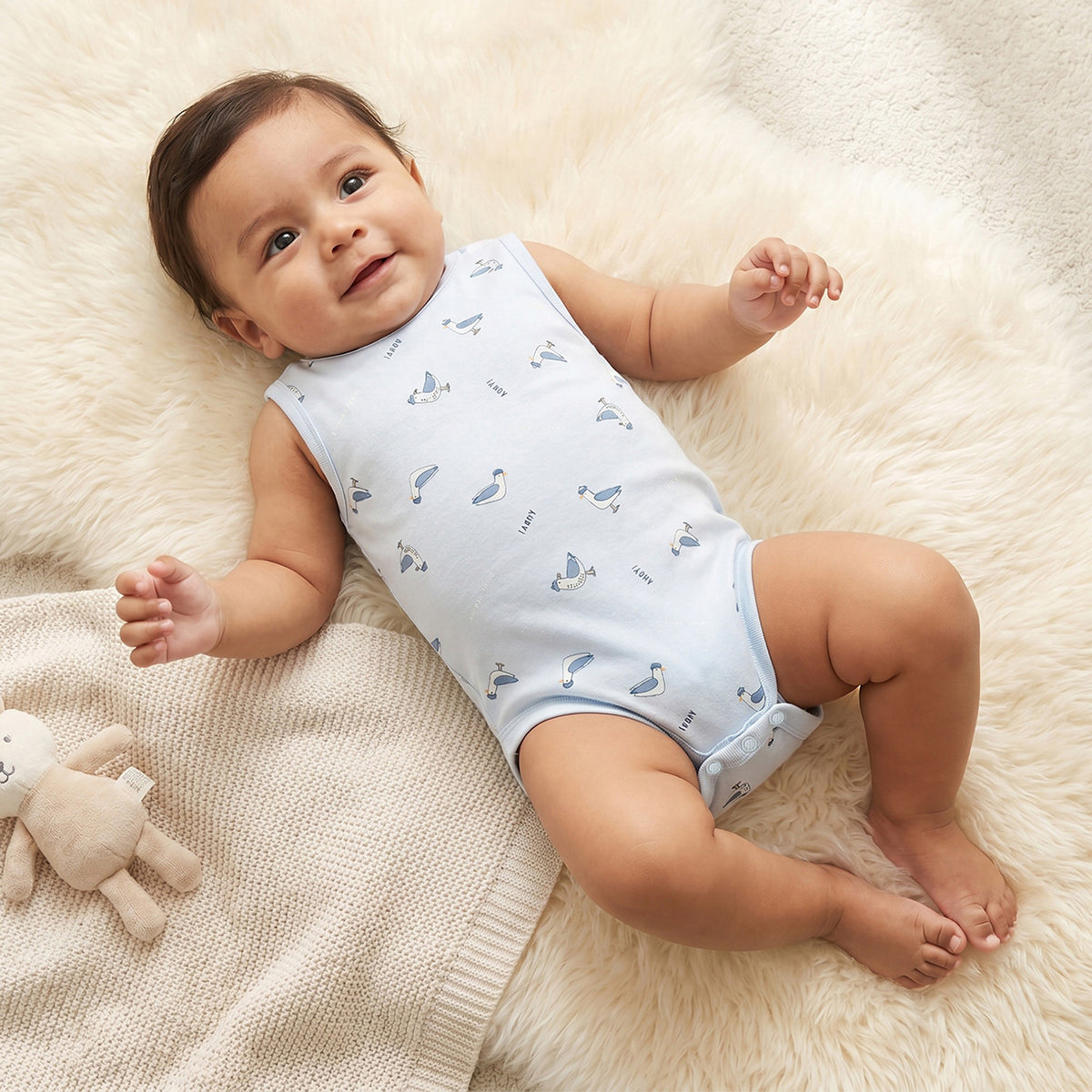 Pack of 5 Juniors Crew Neck Sleeveless Bodysuit with Assorted Print
