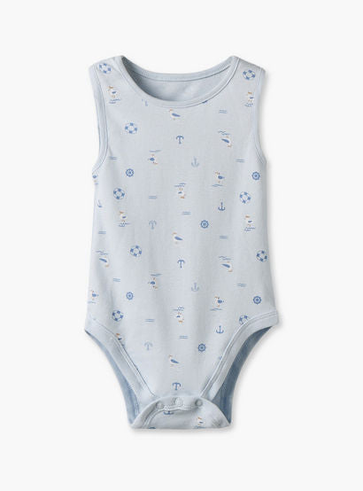 Pack of 5 Juniors Crew Neck Sleeveless Bodysuit with Assorted Print-baby-boys-clothing-bodysuits-image-6