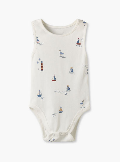 Pack of 5 Juniors Crew Neck Sleeveless Bodysuit with Assorted Print-baby-boys-clothing-bodysuits-image-7