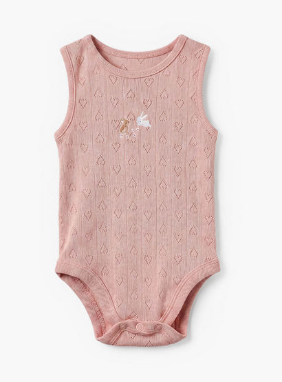 Pack of 7 Juniors Cotton Crew Neck Sleeveless Bodysuit with Assorted Design-baby-girls-clothing-bodysuits-image-4