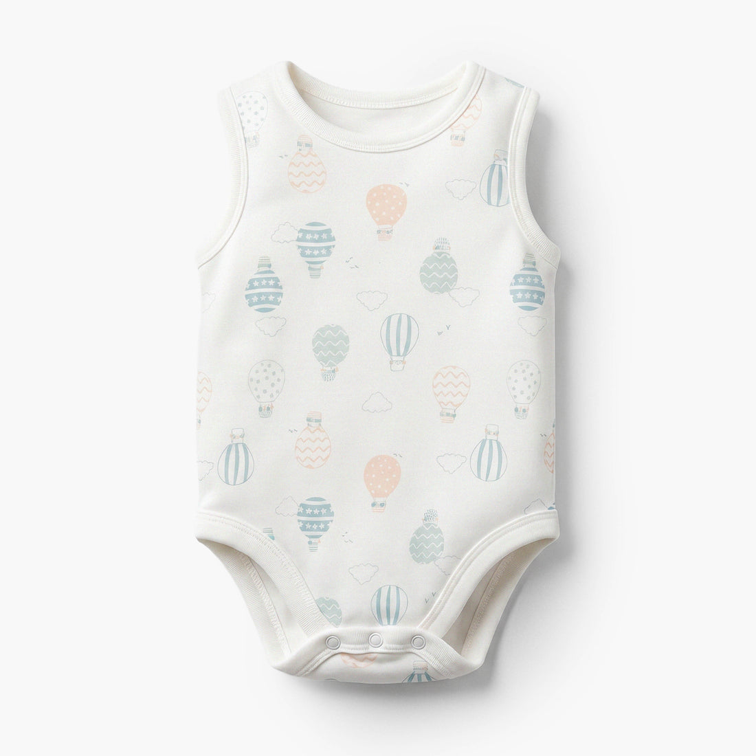 Pack of 7 Juniors Crew Neck Sleeveless Bodysuit with Hot Air Balloon Print