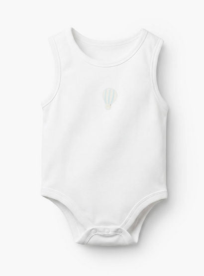 Pack of 7 Juniors Crew Neck Sleeveless Bodysuit with Hot Air Balloon Print-baby-boys-clothing-bodysuits-image-3