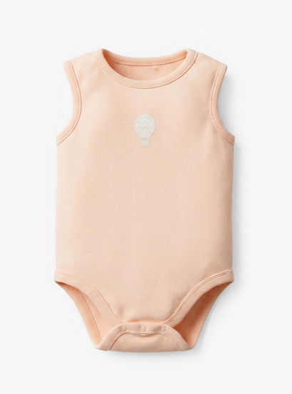 Pack of 7 Juniors Crew Neck Sleeveless Bodysuit with Hot Air Balloon Print-baby-boys-clothing-bodysuits-image-4