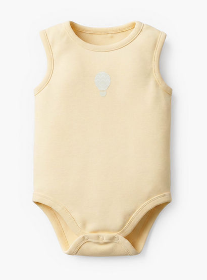Pack of 7 Juniors Crew Neck Sleeveless Bodysuit with Hot Air Balloon Print-baby-boys-clothing-bodysuits-image-5