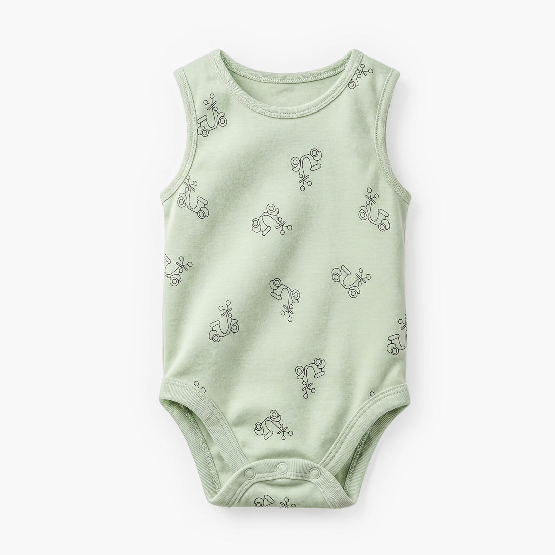 Pack of 7 Juniors Crew Neck Sleeveless Bodysuit with Vehicle Print