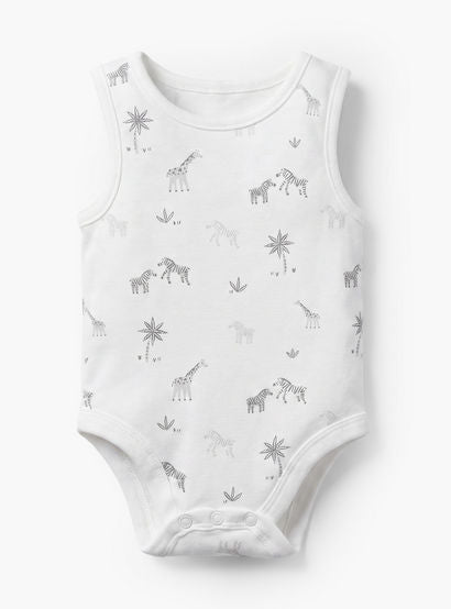 Pack of 7 Juniors Crew Neck Sleeveless Bodysuit with Safari Print-baby-boys-clothing-bodysuits-image-4