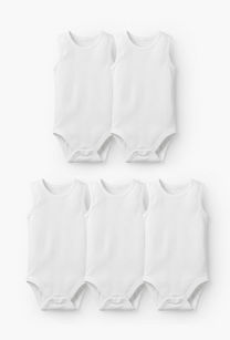 Juniors Solid Sleeveless Bodysuit - Set of 5-undefined-image-1