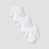 Juniors Plain Bodysuit with Round Neck and Long Sleeves - Set of 3 - White / 18-24 mths