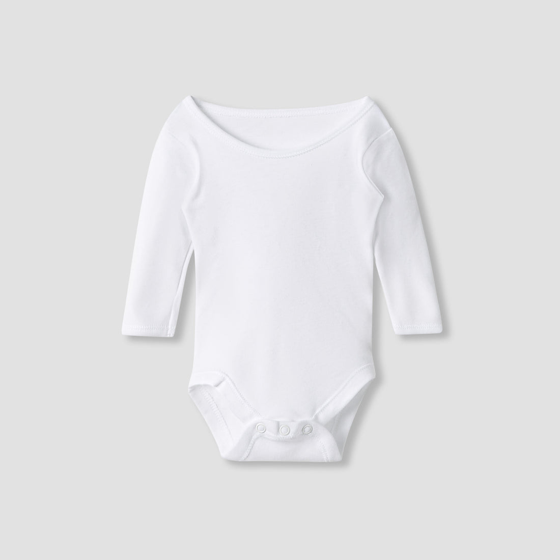Juniors Plain Bodysuit with Round Neck and Long Sleeves - Set of 3