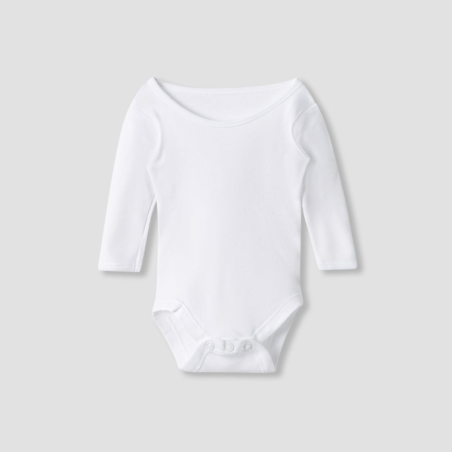 Juniors Plain Bodysuit with Round Neck and Long Sleeves - Set of 3