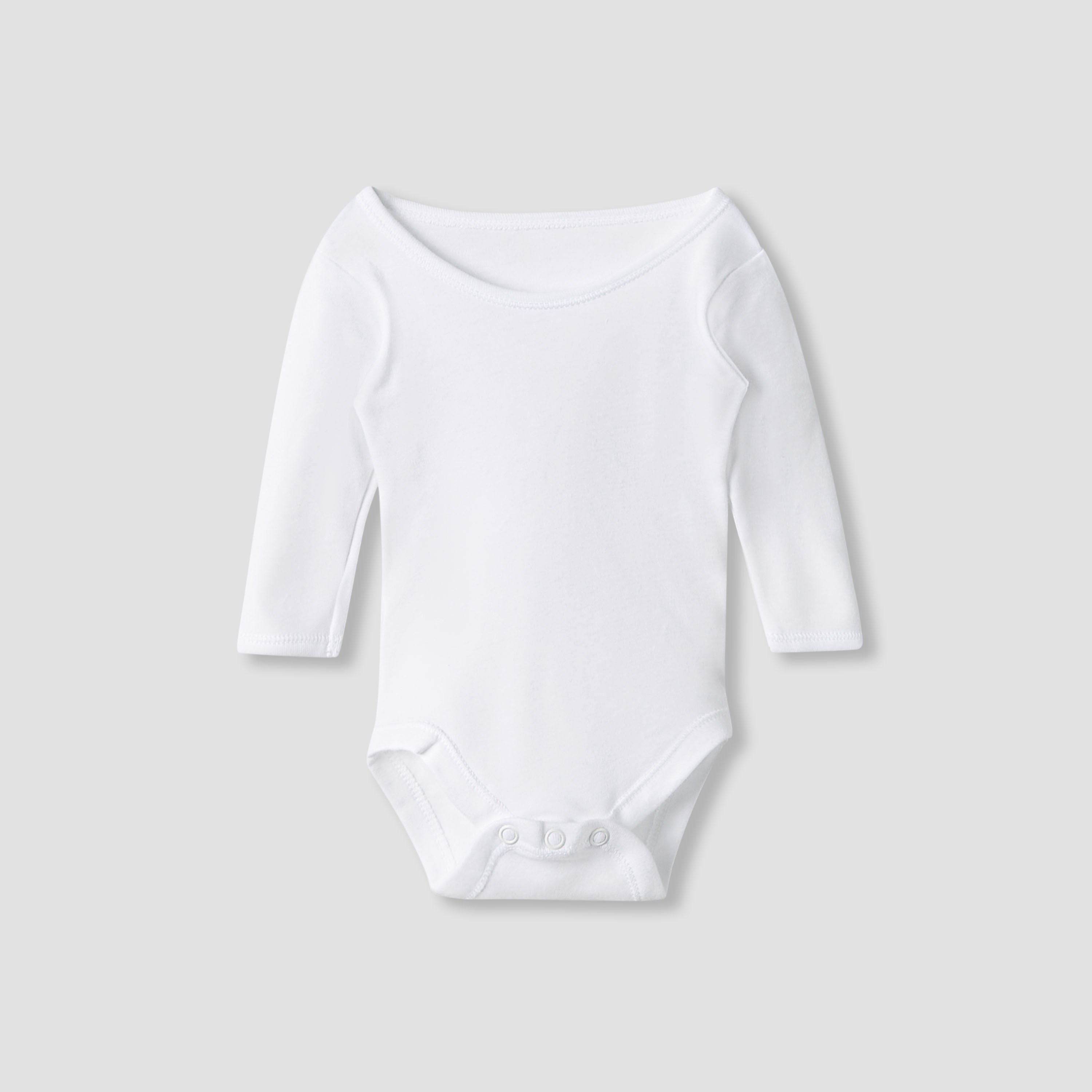 Juniors Plain Bodysuit with Round Neck and Long Sleeves - Set of 3