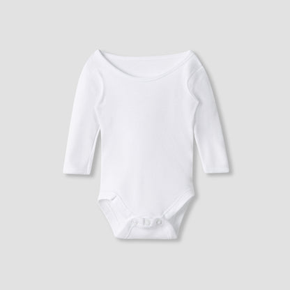 Juniors Plain Bodysuit with Round Neck and Long Sleeves - Set of 3