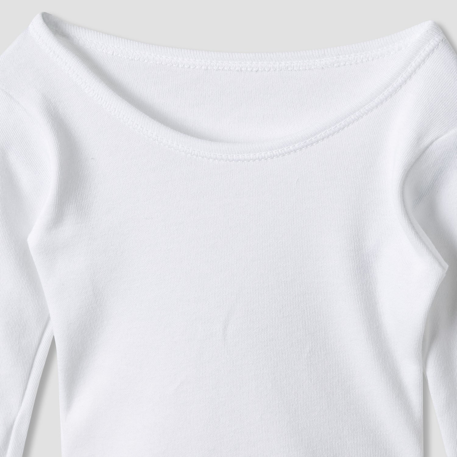 Juniors Plain Bodysuit with Round Neck and Long Sleeves - Set of 3