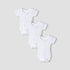 Juniors Short Sleeves Bodysuit with Snap Button Closure - Set of 3 - White / 12-18 mths