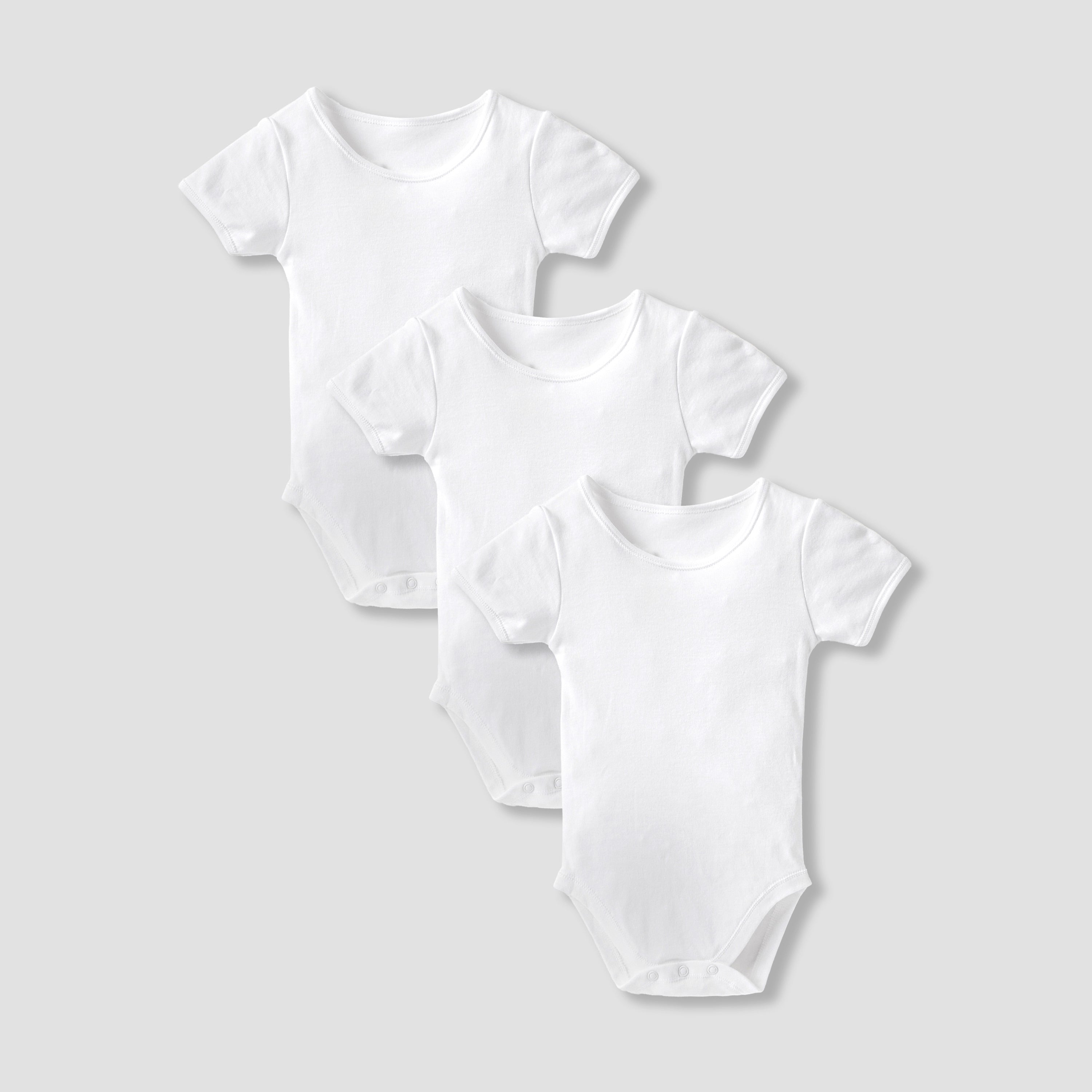 Juniors Short Sleeves Bodysuit with Snap Button Closure - Set of 3