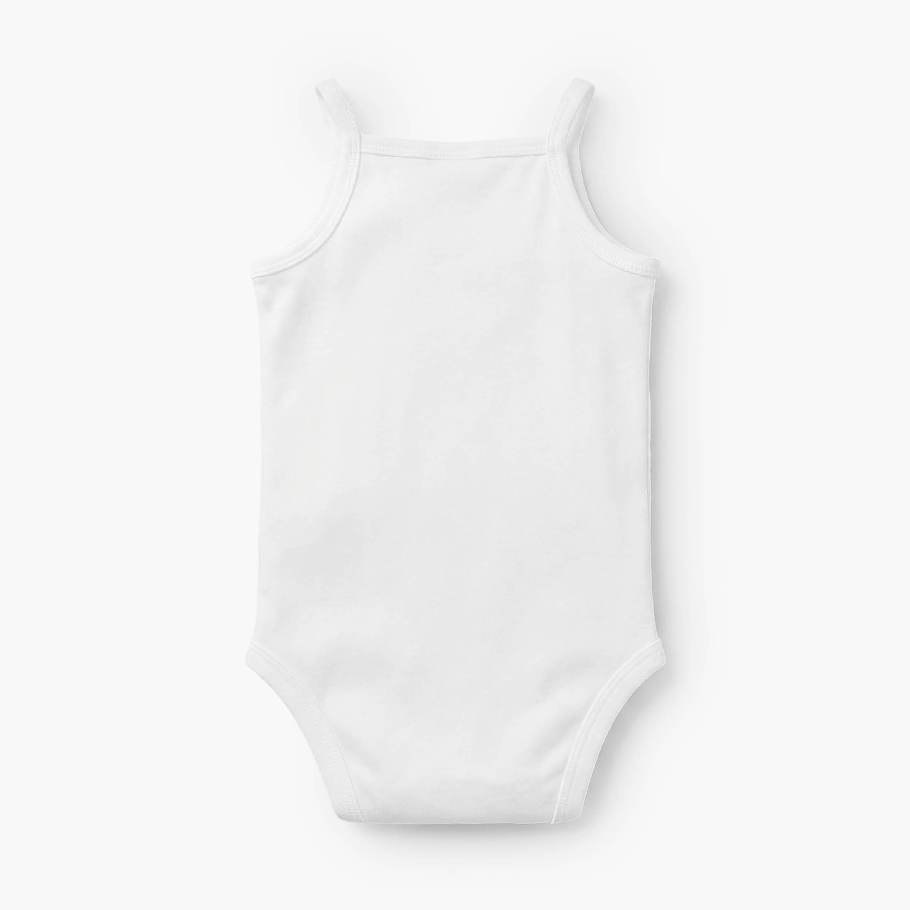 Juniors Solid Sleeveless Bodysuit with Button Closure