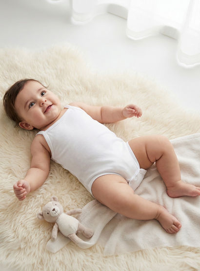 Juniors Solid Sleeveless Bodysuit with Button Closure-baby-girls-clothing-bodysuits-image-1