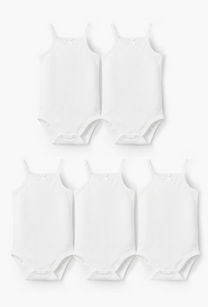 Juniors Solid Sleeveless Bodysuit - Set of 5-undefined-image-1