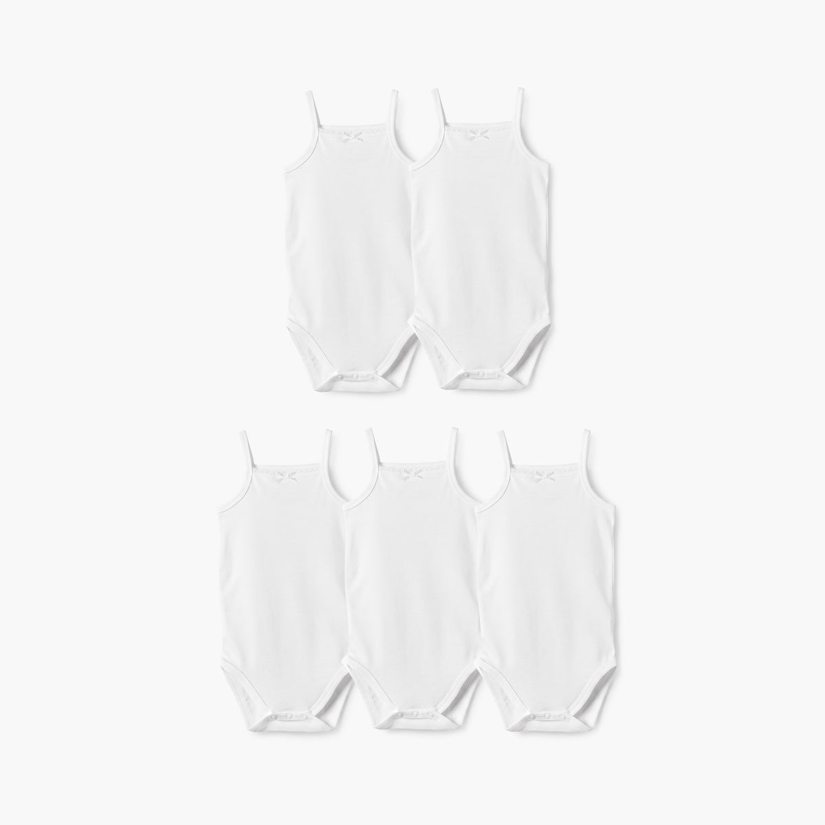 Juniors Solid Sleeveless Bodysuit - Set of 5