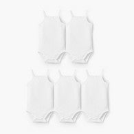 Juniors Solid Sleeveless Bodysuit - Set of 5-undefined-image-1