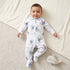 Disney Cotton Sailor Neck Long Sleeves Sleepsuit with Mickey Mouse Print - White / 9-12 mths