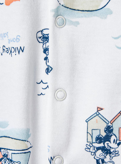 Disney Cotton Sailor Neck Long Sleeves Sleepsuit with Mickey Mouse Print-baby-boys-clothing-nightwear-sleepsuits-image-5