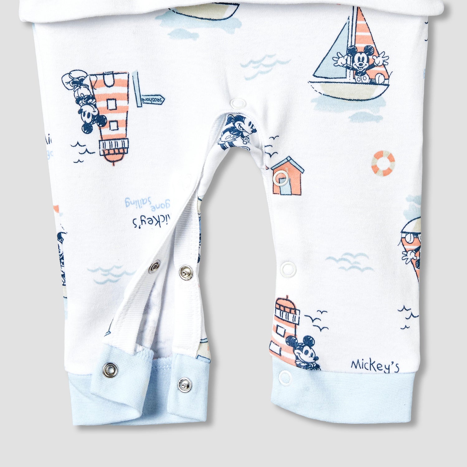 Disney Cotton Long Sleeves Sleepsuit with Mickey Mouse Print