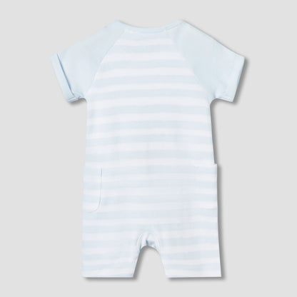 Disney Round Neck Short Sleeves Romper with Mickey Mouse Print