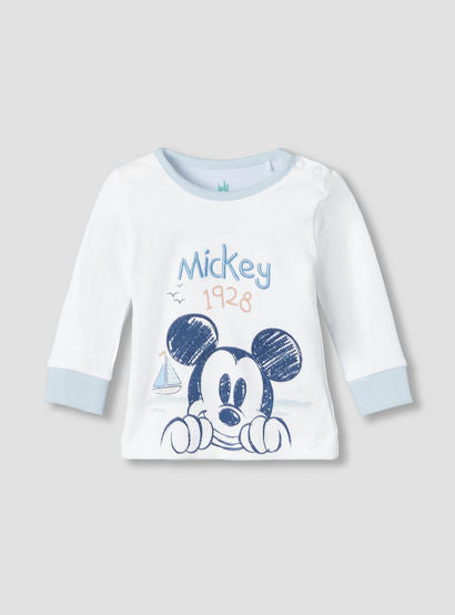 Disney Cotton Round Neck Long Sleeves Pyjama Set with Mickey Mouse Print-baby-boys-clothing-nightwear-pyjamasets-image-3