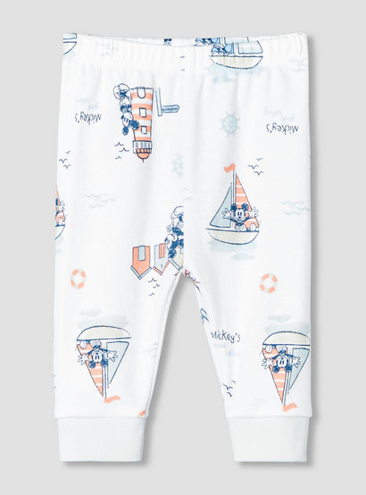 Disney Cotton Round Neck Long Sleeves Pyjama Set with Mickey Mouse Print-baby-boys-clothing-nightwear-pyjamasets-image-4