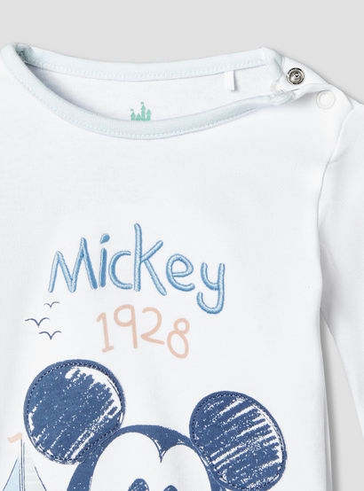 Disney Cotton Round Neck Long Sleeves Pyjama Set with Mickey Mouse Print-baby-boys-clothing-nightwear-pyjamasets-image-5