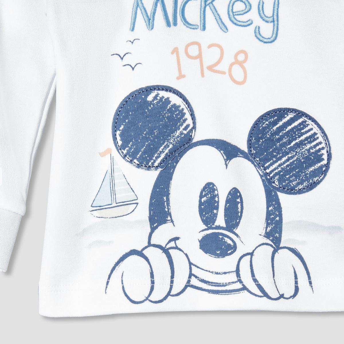 Disney Cotton Round Neck Long Sleeves Pyjama Set with Mickey Mouse Print