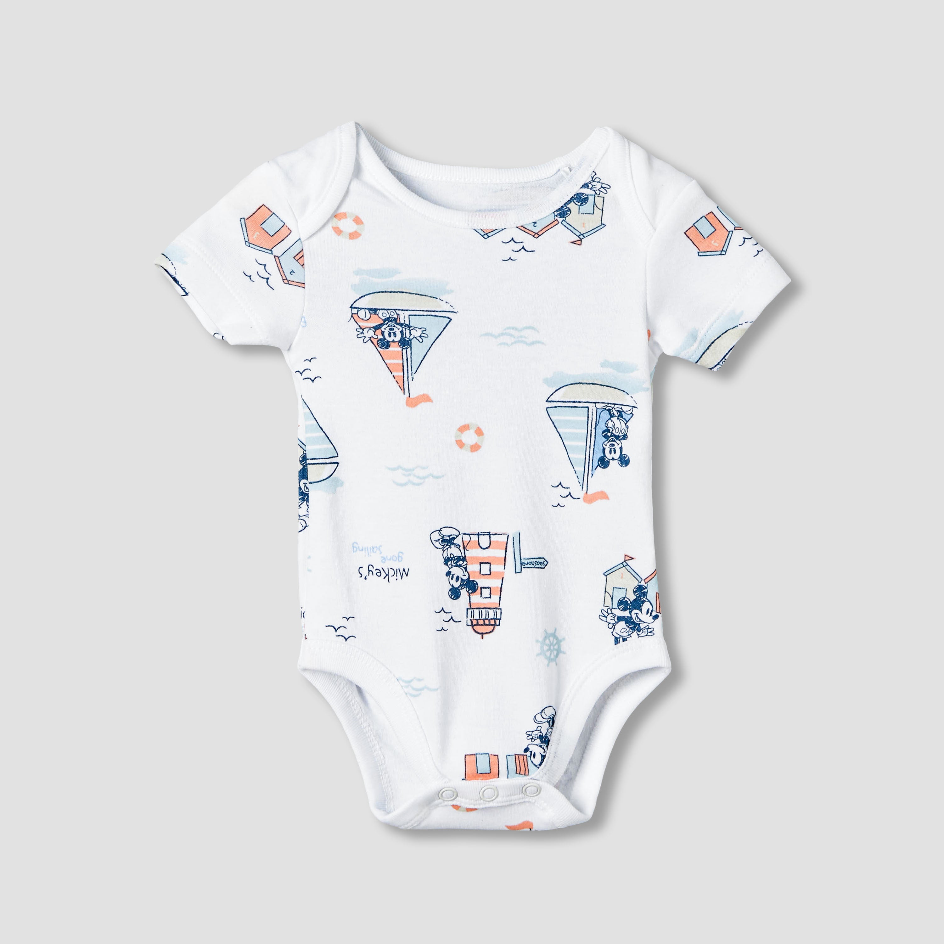 Disney Round Neck Short Sleeves Bodysuit and Leggings with Mickey Mouse Graphic Print