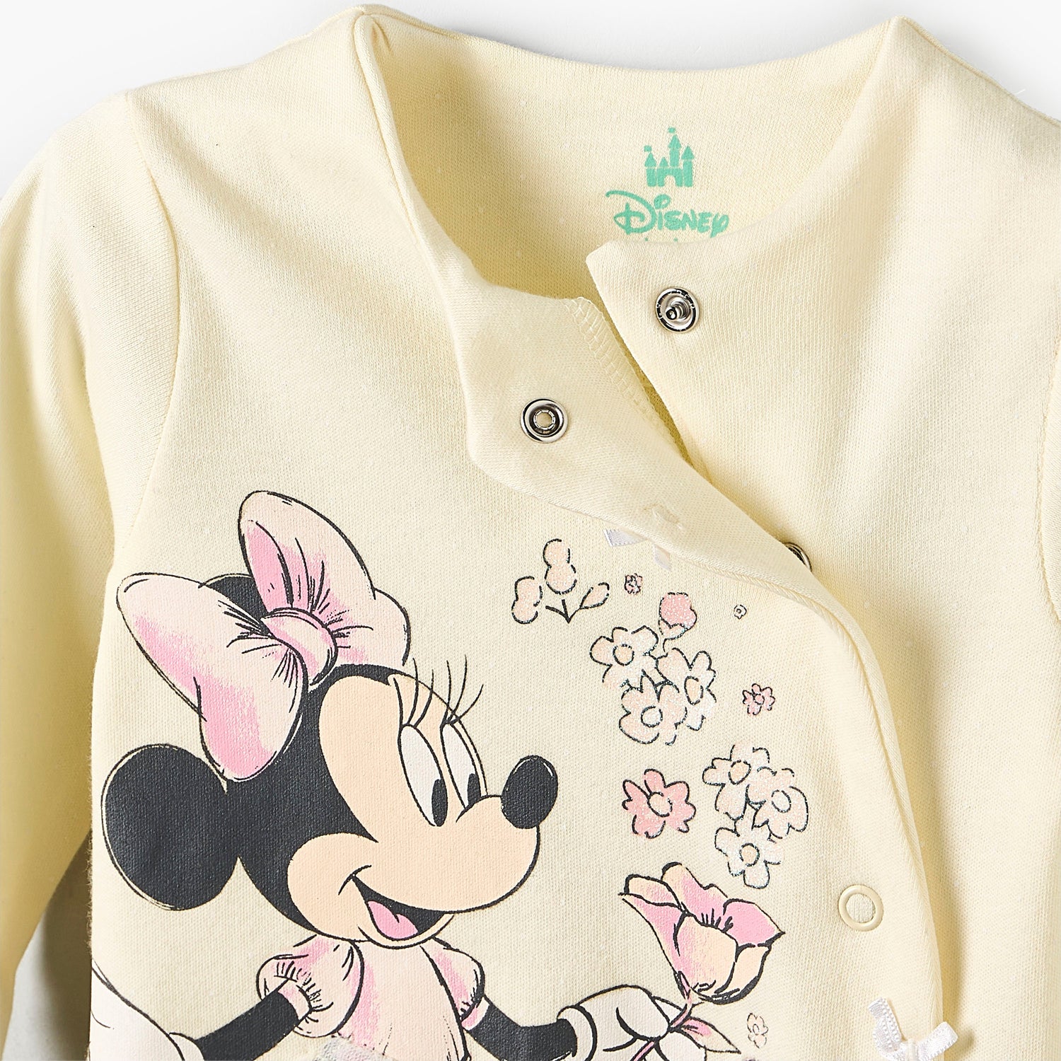 Disney Cotton Crew Neck Long Sleeves Sleepsuit with Minnie Mouse Print