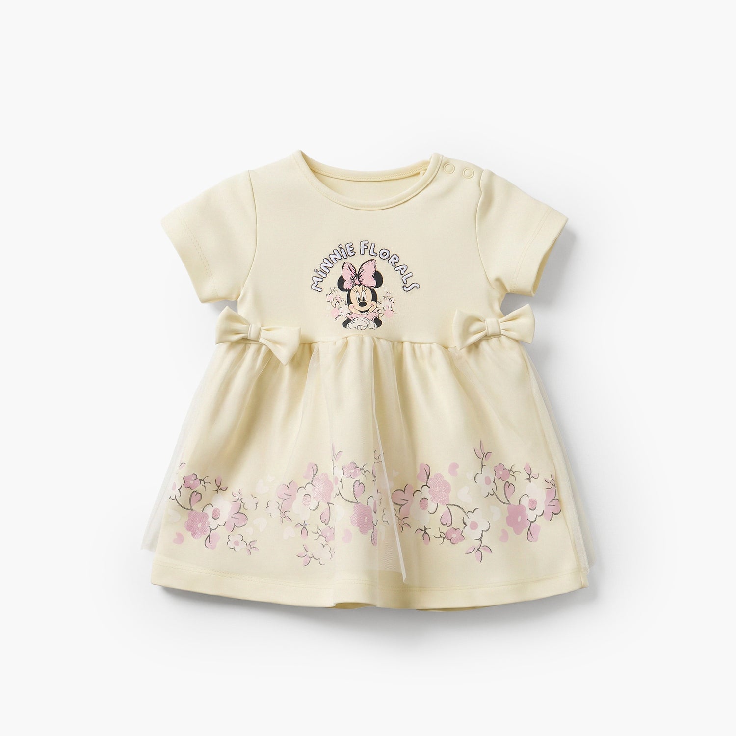 Disney Cotton Crew Neck Long Sleeves Sleepsuit with Minnie Mouse Print