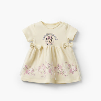 Disney Cotton Crew Neck Long Sleeves Sleepsuit with Minnie Mouse Print