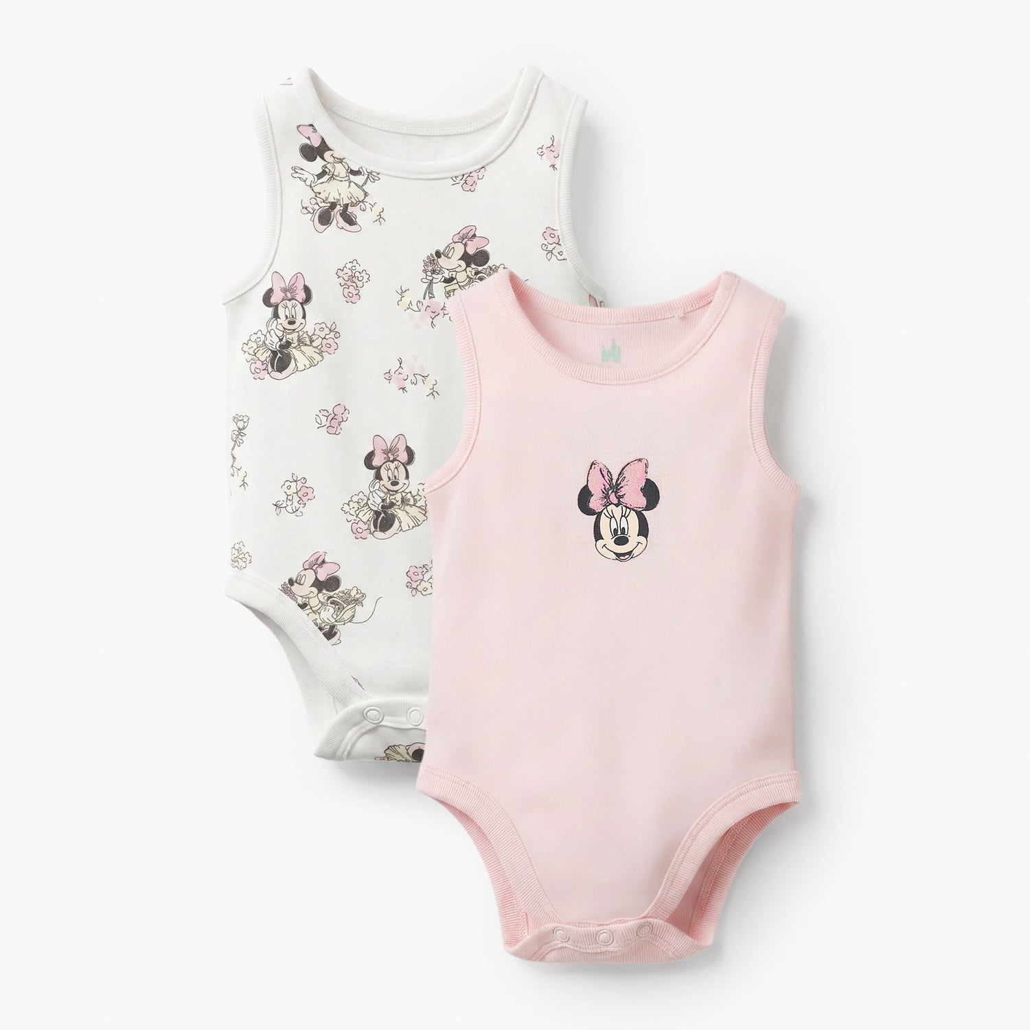 Disney Cotton Crew Neck Long Sleeves Sleepsuit with Minnie Mouse Print