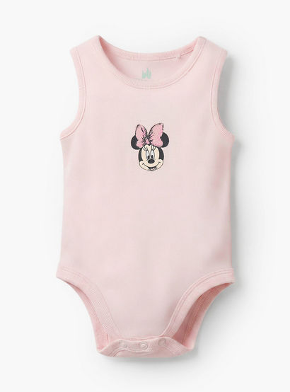 Pack of 2 Disney Cotton Crew Neck Sleeveless Bodysuit with Minnie Mouse Print-baby-girls-clothing-bodysuits-image-4