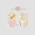 Giggles Girls Booties with Headband - Cotton - Set of 2 - Cream / Free Size