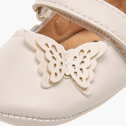 Giggles Butterfly Accent Booties with Hook and Loop Closure