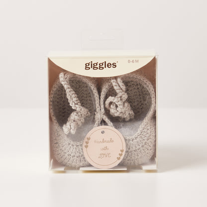 Giggles Textured Booties with Tie-Ups
