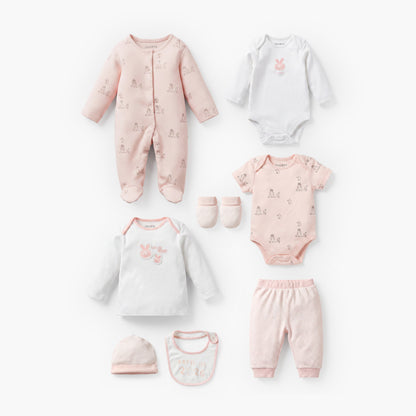 Set of 9 Juniors Clothing Gift Set with Bunny Print