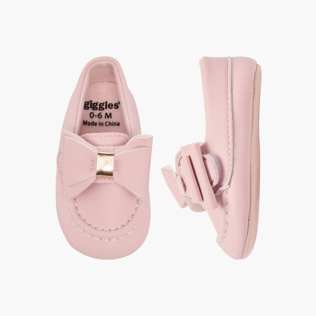 Giggles Bow Accent Slip-On Booties - Pink / 12-18 mths