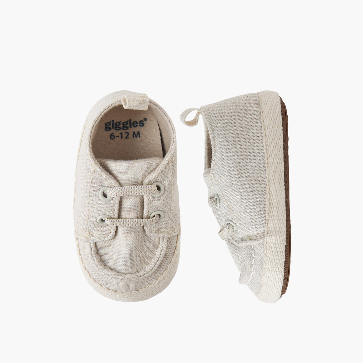 Giggles Booties with Lace-Up Closure - Beige / 12-18 mths