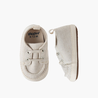 Giggles Booties with Lace-Up Closure - Beige / 12-18 mths