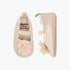 Giggles Floral Applique Booties with Elasticated Strap - Cream / 12-18 mths